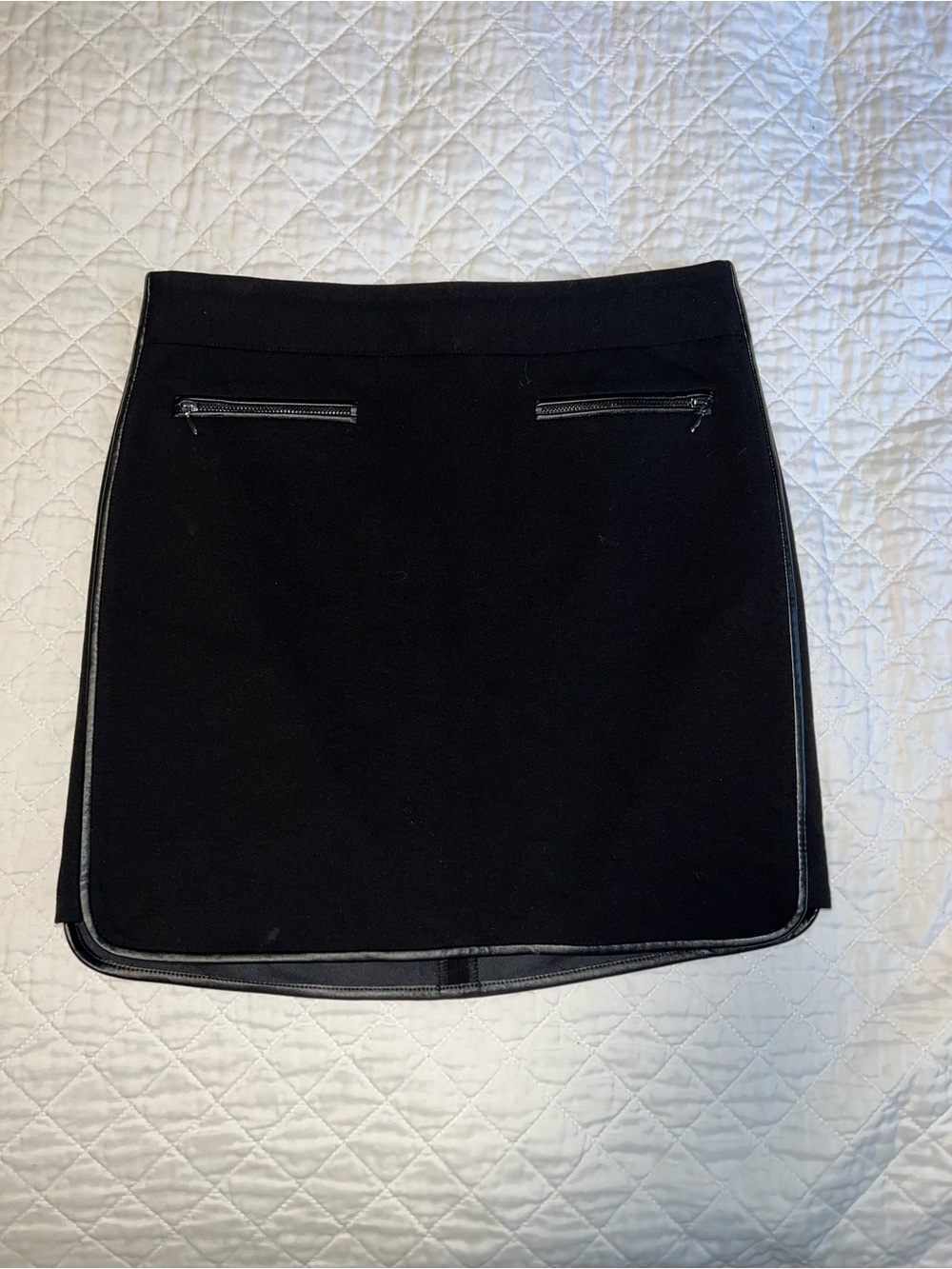 White House Black Market Black Mini Skirt with Zip Accents